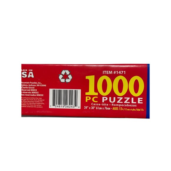 White Mountain 1000 Pc Puzzle TV Lunch Boxes Charlie Girard Illustrated - Picture 2 of 3